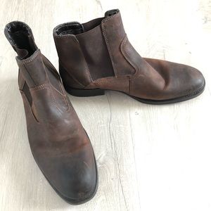 Mens Bass Brown Leather Low Boots